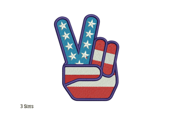 Peace Sign, Patriotic Embroidery Design