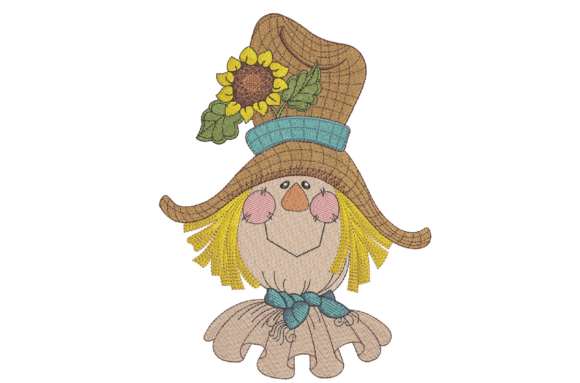 Scarecrow Pumpkin Embroidery Design